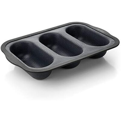 Zenker Minibas-gjutjärnsform 28 x 26 cm, högkvalitativ glasfiberförstärkt silikonbakform med fast nylonkant, bakguettform med utmärkta non-stick-egenskaper för hemmet (färg: svart) Zenker Minibas-gjutjärnsform 28 x 26 cm, högkvalitativ glasfiberförstärkt silikonbakform med fast nylonkant, bakguettform med utmärkta non-stick-egenskaper för hemmet (färg: svart)