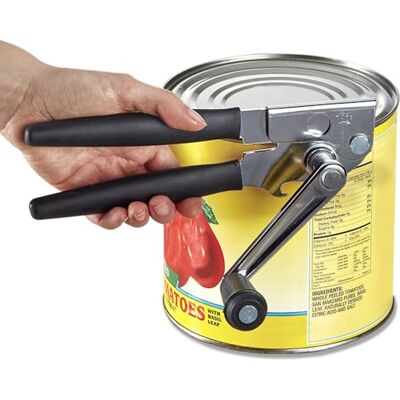 NUFR Konservöppnare med vev, manuell, kraftiga kommersiella konservöppnare med gummibelagda långa handtag NUFR Konservöppnare med vev, manuell, kraftiga kommersiella konservöppnare med gummibelagda långa handtag
