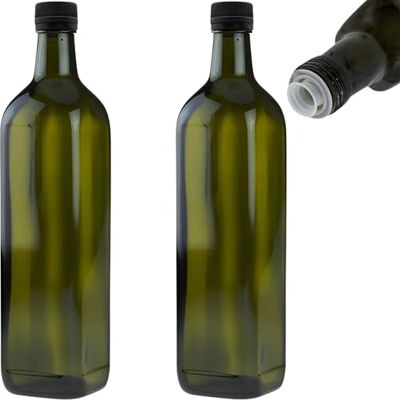 mikken 2 x oljeflaskor 750 ml med pip grön/brun oljedispenser glasflaskor med doserare och etiketter mikken 2 x oljeflaskor 750 ml med pip grön/brun oljedispenser glasflaskor med doserare och etiketter