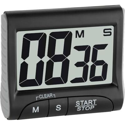 TFA Dostmann digital timer och stoppur, tidtagarur, 38.2021.01, med memoryfunktion, svart, äggklocka, korttidsmätare TFA Dostmann digital timer och stoppur, tidtagarur, 38.2021.01, med memoryfunktion, svart, äggklocka, korttidsmätare