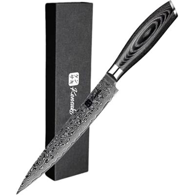 Kensaki Förskärare av Damaszener stål kökskniv japansk typ tillverkad av 67 lager damaskstål – Kuro-serien Kensaki Förskärare av Damaszener stål kökskniv japansk typ tillverkad av 67 lager damaskstål – Kuro-serien