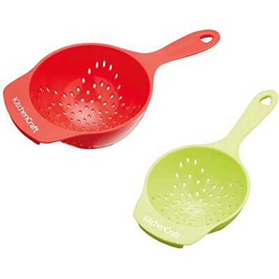 KitchenCraft Mini dräneringssilar, 2 delar, plast, innehåller en 10 cm (4") och en 8 cm (3¼”) sikt KitchenCraft Mini dräneringssilar, 2 delar, plast, innehåller en 10 cm (4") och en 8 cm (3¼”) sikt