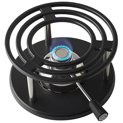 Kisag Rechaud BLACK CAST Ø 20 × 11 cm med säkerhetsgasbrännare 1,1 kW, värmare gjutjärn och rostfritt stål för fondue, flamma steglöst justerbar, lätt att rengöra, Swiss Design matvärmare Kisag Rechaud BLACK CAST Ø 20 × 11 cm med säkerhetsgasbrännare 1,1 kW, värmare gjutjärn och rostfritt stål för fondue, flamma steglöst justerbar, lätt att rengöra, Swiss Design matvärmare