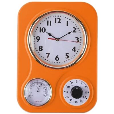 Lily's Home Lilys hem retro köksklocka med temperatur och timer (orange) Lily's Home Lilys hem retro köksklocka med temperatur och timer (orange)