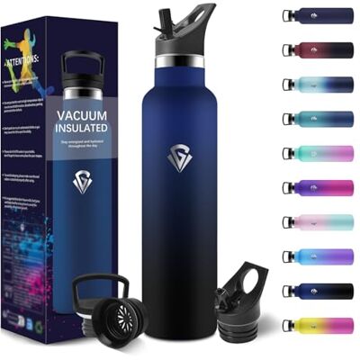 HoneyHolly Vattenflaska I Rostfritt Stål Med Sugrör, 1000 ML, Bpa-Fri, Vakuumisolerad Termos, Läckagesäker Dryckesflaska HoneyHolly Vattenflaska I Rostfritt Stål Med Sugrör, 1000 ML, Bpa-Fri, Vakuumisolerad Termos, Läckagesäker Dryckesflaska