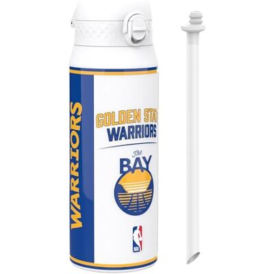 Ion8 NBA Golden State Warriors Sport Vattenflaska Med Avtagbart Sugrör, 750ml/24oz, Läckagesäker Vakuumisolerad Dricksflaska, Lätt Att Öppna, Säker Låsning, Diskmaskinssäker, Flipplock, Metallflaska Ion8 NBA Golden State Warriors Sport Vattenflaska Med Avtagbart Sugrör, 750ml/24oz, Läckagesäker Vakuumisolerad Dricksflaska, Lätt Att Öppna, Säker Låsning, Diskmaskinssäker, Flipplock, Metallflaska