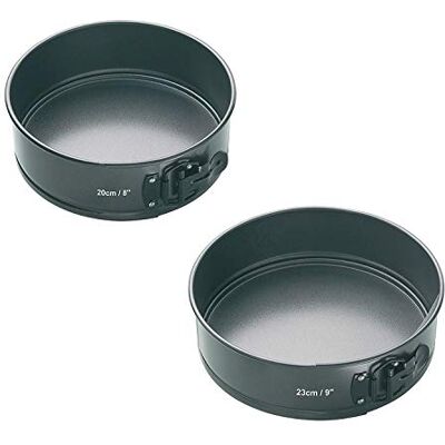 MasterClass bakformsset med 2 fjäderformar med lös botten, 1 – 23 cm form och 1 – 20 cm form, 1 set, grå MasterClass bakformsset med 2 fjäderformar med lös botten, 1 – 23 cm form och 1 – 20 cm form, 1 set, grå