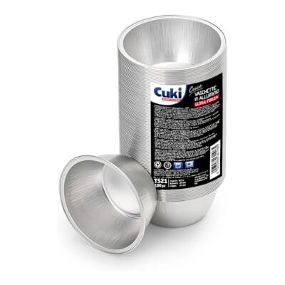 Cuki Professional runda aluminiumpannor, muffins, muffins, krämgodis, ø9 x h3,5, 1 förpackning med 100 stycken, engångsbruk för ugn, mikrovågsugn, bakning, förvaring Cuki Professional runda aluminiumpannor, muffins, muffins, krämgodis, ø9 x h3,5, 1 förpackning med 100 stycken, engångsbruk för ugn, mikrovågsugn, bakning, förvaring