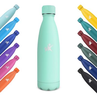 KollyKolla Termisk flaska, 500ml, Vattenflaska i rostfritt stål, vakuumflaska med dubbelvägg, läckagesäker termos, barnflaska för sport, skola, gym, resor, kontor Mörkblå KollyKolla Termisk flaska, 500ml, Vattenflaska i rostfritt stål, vakuumflaska med dubbelvägg, läckagesäker termos, barnflaska för sport, skola, gym, resor, kontor Mörkblå