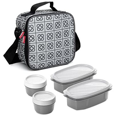 Tatay Urban Food Casual Lunchväska, Isolerad, 3 L Volym, 4 Matförvaringsbehållare I Plast,Två 0.5 L, Två 0.2 L Bpa-Fri, I Mönstret Barcelona, 22.5 X 10 X 22 Cm Tatay Urban Food Casual Lunchväska, Isolerad, 3 L Volym, 4 Matförvaringsbehållare I Plast,Två 0.5 L, Två 0.2 L Bpa-Fri, I Mönstret Barcelona, 22.5 X 10 X 22 Cm