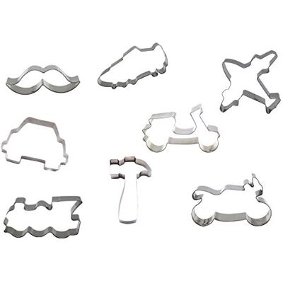 Silicone Gold Silikon guld pojkar set skärare kex, aluminium, silver, 12 x 22 x 3 cm, paket med 8 Silicone Gold Silikon guld pojkar set skärare kex, aluminium, silver, 12 x 22 x 3 cm, paket med 8