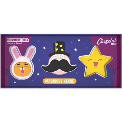 Chefclub Kids Keksausstecher Set med 3 stycken: Magische Kekse dank Plätzchen i besonderen Formen: Hase, Schnurrbart och Stern, för bakluckor Chefclub Kids Keksausstecher Set med 3 stycken: Magische Kekse dank Plätzchen i besonderen Formen: Hase, Schnurrbart och Stern, för bakluckor