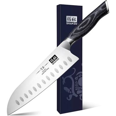SHAN ZU Santokukniv 18cm Japansk Kökskniv Kockkniv SHAN ZU Santokukniv 18cm Japansk Kökskniv Kockkniv
