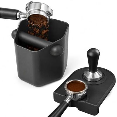 Carehabi Avtappningsbehållare för portafilter 580 ml avfallsbehållare för portafilter filterbehållare med halkfri matta kaffe avtappningsbehållare för kök café restaurang kontor (svart) Carehabi Avtappningsbehållare för portafilter 580 ml avfallsbehållare för portafilter filterbehållare med halkfri matta kaffe avtappningsbehållare för kök café restaurang kontor (svart)