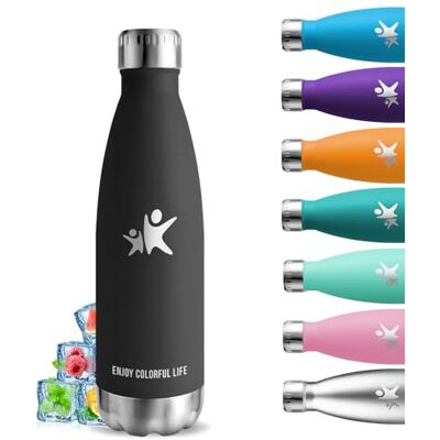 Grsta Termisk vattenflaska, 500 ml, vattenflaska i rostfritt stål, BPA-fri, termisk vattenflaska, läckagefri, metallflaska, håller sig varm i 12 timmar/kall i 24 timmar, skolflaska för kalla eller varma Grsta Termisk vattenflaska, 500 ml, vattenflaska i rostfritt stål, BPA-fri, termisk vattenflaska, läckagefri, metallflaska, håller sig varm i 12 timmar/kall i 24 timmar, skolflaska för kalla eller varma