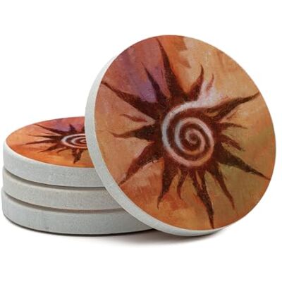 Thirstystone spiral solunderlägg, flerfärgad Thirstystone spiral solunderlägg, flerfärgad