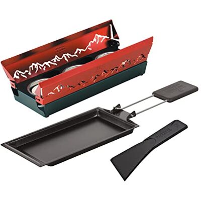 KUHN RIKON Candle Light mini alpglöd raclette-set, röd, non-stick grillpannor, med värmeljus, rostfritt stål, 5 enheter KUHN RIKON Candle Light mini alpglöd raclette-set, röd, non-stick grillpannor, med värmeljus, rostfritt stål, 5 enheter