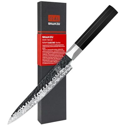 SHAN ZU Universalkniv 15cm Japansk Kökskniv 7 Lager Smidd SHAN ZU Universalkniv 15cm Japansk Kökskniv 7 Lager Smidd