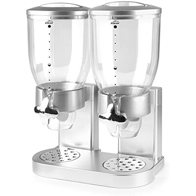 LACOR 62597 Spannmål, torkad frukt, pasta och godis, dubbla behållare, två 3,5 L-behållare, Rotationssystem, BPA-fri, 33x20x42 cm, Grå LACOR 62597 Spannmål, torkad frukt, pasta och godis, dubbla behållare, två 3,5 L-behållare, Rotationssystem, BPA-fri, 33x20x42 cm, Grå