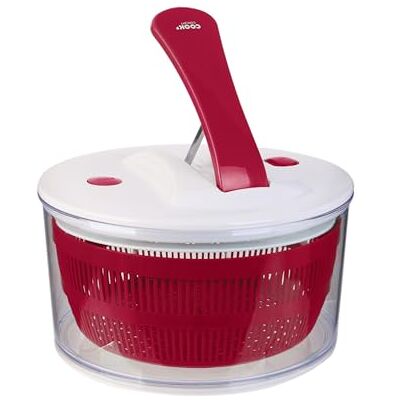 COOK CONCEPT Easy Make KM4071 salladsspinnare med plastkolv svart/röd/gul/grön 23 x 23 x 16,5 cm COOK CONCEPT Easy Make KM4071 salladsspinnare med plastkolv svart/röd/gul/grön 23 x 23 x 16,5 cm