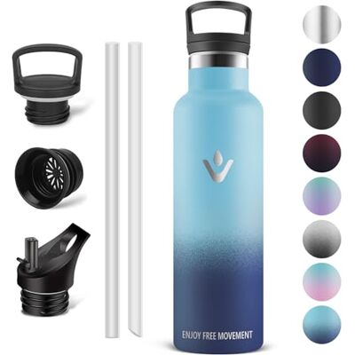 Vikaster Flaska i rostfritt stål, termosflaska 750 ml, BPA-fri drickflaska, termosflaska med sugrör, drickflaska för skola, sport, cykel, camping, fitness, utomhus Vikaster Flaska i rostfritt stål, termosflaska 750 ml, BPA-fri drickflaska, termosflaska med sugrör, drickflaska för skola, sport, cykel, camping, fitness, utomhus