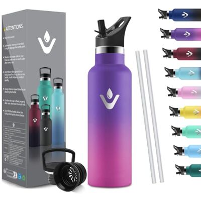 HoneyHolly Vakuum Isolerad Vattenflaska i Rostfritt Stål 500 ml, Bpa-Fri Vattenflaska, Läckagesäker Termosflaska, Kolsyra, Lämplig För Skola, Sport, Cykel, Fitness, Utomhus HoneyHolly Vakuum Isolerad Vattenflaska i Rostfritt Stål 500 ml, Bpa-Fri Vattenflaska, Läckagesäker Termosflaska, Kolsyra, Lämplig För Skola, Sport, Cykel, Fitness, Utomhus