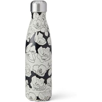 S'well vattenflaska i rostfritt stål, 500 ml, Charcoal Bloom, vakuumisolerad behållare med tre lager som håller drycken kall i 36 timmar och varm i 18 timmar, BPA-fri, perfekt för resan S'well vattenflaska i rostfritt stål, 500 ml, Charcoal Bloom, vakuumisolerad behållare med tre lager som håller drycken kall i 36 timmar och varm i 18 timmar, BPA-fri, perfekt för resan