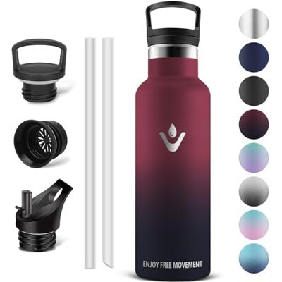 Vikaster Isoleringsflaska, 500 ml termosflaska, BPA-fri drickflaska, termosflaska med sugrör, drickflaska för skola, sport, cykel, camping, fitness, utomhus Vikaster Isoleringsflaska, 500 ml termosflaska, BPA-fri drickflaska, termosflaska med sugrör, drickflaska för skola, sport, cykel, camping, fitness, utomhus