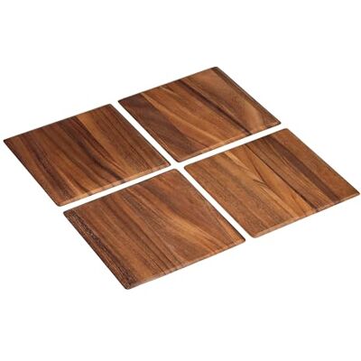 Tala fyrkantiga bordsmattor, lackerade akacia träskivor, idealiska för servering, matsal och matvisning, set med 4 med varje bräda som mäter 25 x 25 x 0,8 cm vilket gör dem till en perfekt Tala fyrkantiga bordsmattor, lackerade akacia träskivor, idealiska för servering, matsal och matvisning, set med 4 med varje bräda som mäter 25 x 25 x 0,8 cm vilket gör dem till en perfekt