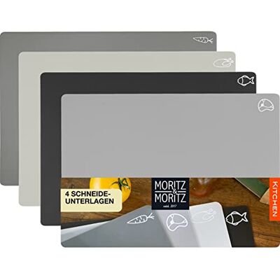 Moritz & Moritz 4x mjuk skärbräda 28 x 38 cm vardera plastbräda för snabbt arbete flexibel plastskärbräda Moritz & Moritz 4x mjuk skärbräda 28 x 38 cm vardera plastbräda för snabbt arbete flexibel plastskärbräda