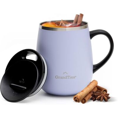 Grandties isolerad kaffemugg med handtag – glidlock för stänkskydd 47 ml vinglasform termos med dubbelväggigt vakuum rostfritt stål håller drycker varma eller kalla – fristad Grandties isolerad kaffemugg med handtag – glidlock för stänkskydd 47 ml vinglasform termos med dubbelväggigt vakuum rostfritt stål håller drycker varma eller kalla – fristad
