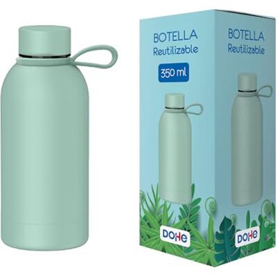 DOHE Termisk vattenflaska i rostfritt stål 350 ml – håller i 24 timmar/kall och 12 timmar; BPA-fri, läckagesäker lock och handtag – grön DOHE Termisk vattenflaska i rostfritt stål 350 ml – håller i 24 timmar/kall och 12 timmar; BPA-fri, läckagesäker lock och handtag – grön
