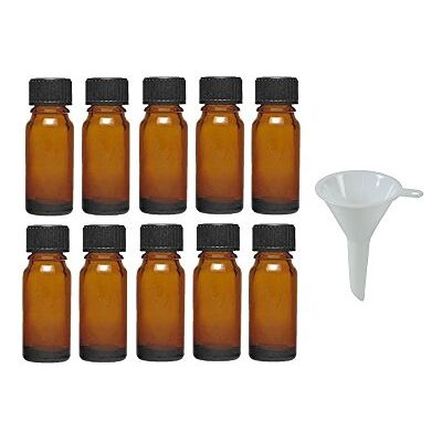 mikken Viva Haushaltswaren, 10 x droppflaskor 10 ml, apotekarglasflaskor med droppinsats i brunt, inkl. tratt, glas, brun, 10 ml mikken Viva Haushaltswaren, 10 x droppflaskor 10 ml, apotekarglasflaskor med droppinsats i brunt, inkl. tratt, glas, brun, 10 ml