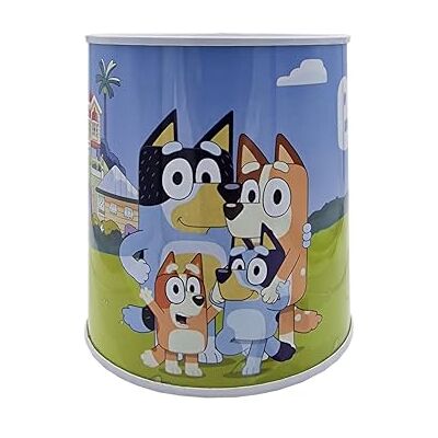 CYPBRANDS CyP Brands Bluey Sparbössa, skål, sparsam, medelstor spargris, förseglad termos, flerfärgad, officiell produkt CYPBRANDS CyP Brands Bluey Sparbössa, skål, sparsam, medelstor spargris, förseglad termos, flerfärgad, officiell produkt