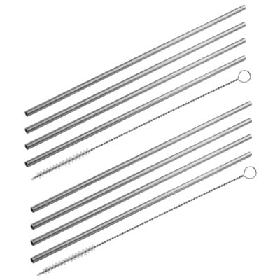 FACKELMANN 9911050 set med 8 sugrör i rostfritt stål med 2 pinnar, sugrör i rostfritt stål, återanvändbara sugrör, sugrör och rengöringsstift, rostfritt stål, nylon, silver, 24 cm FACKELMANN 9911050 set med 8 sugrör i rostfritt stål med 2 pinnar, sugrör i rostfritt stål, återanvändbara sugrör, sugrör och rengöringsstift, rostfritt stål, nylon, silver, 24 cm