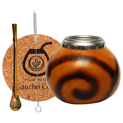 Gaucho Cebar set naturliga kalekoppar för Yerba Mate-te Pumpakopp och sugrör i rostfritt stål Bombilla Straw Tillbehör – korkdyna och borste Gaucho Cebar set naturliga kalekoppar för Yerba Mate-te Pumpakopp och sugrör i rostfritt stål Bombilla Straw Tillbehör – korkdyna och borste