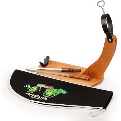 Steelblade Gondola Jamonero + uxumusu skinka + Jamonero och Chaira kniv Jamonero hållare tillverkad i Spanien Steelblade Gondola Jamonero + uxumusu skinka + Jamonero och Chaira kniv Jamonero hållare tillverkad i Spanien