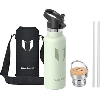 Super Sparrow Vattenflaska Barn 500ml Rostfritt Stål Metallflaska Termos Standard Mun Giftfri BPA-Fri Perfekt Som Sportflaska 2 Lock Super Sparrow Vattenflaska Barn 500ml Rostfritt Stål Metallflaska Termos Standard Mun Giftfri BPA-Fri Perfekt Som Sportflaska 2 Lock