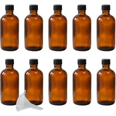 mikken 10 x brun apoteksflaska 100 ml tillverkad i Tyskland, inklusive märkningsetiketter tratt mikken 10 x brun apoteksflaska 100 ml tillverkad i Tyskland, inklusive märkningsetiketter tratt