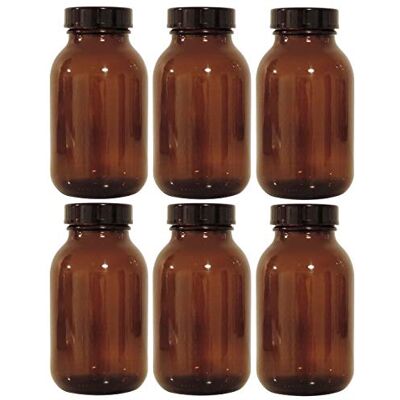 Viva Haushaltswaren brunt apoteksglas set 6 x 500 ml inkl. skruvlock och etiketter tillverkade i Tyskland, silver Viva Haushaltswaren brunt apoteksglas set 6 x 500 ml inkl. skruvlock och etiketter tillverkade i Tyskland, silver