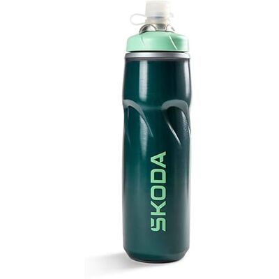 Skoda 00050309J cykeldrickflaska, isoleringsflaska, 620 ml flaska, vattenflaska, grön Skoda 00050309J cykeldrickflaska, isoleringsflaska, 620 ml flaska, vattenflaska, grön