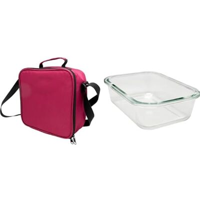 NERTHUS FIH 1501 svart termisk lunchväska med hermetisk glasbehållare 1L isolerad väska med handtag idealisk för arbete kontor NERTHUS FIH 1501 svart termisk lunchväska med hermetisk glasbehållare 1L isolerad väska med handtag idealisk för arbete kontor