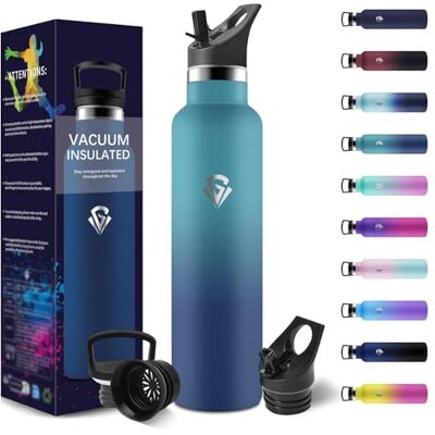 HoneyHolly Vattenflaska I Rostfritt Stål Med Sugrör, 1000 ML, Bpa-Fri, Vakuumisolerad Termos, Läckagesäker Dryckesflaska HoneyHolly Vattenflaska I Rostfritt Stål Med Sugrör, 1000 ML, Bpa-Fri, Vakuumisolerad Termos, Läckagesäker Dryckesflaska
