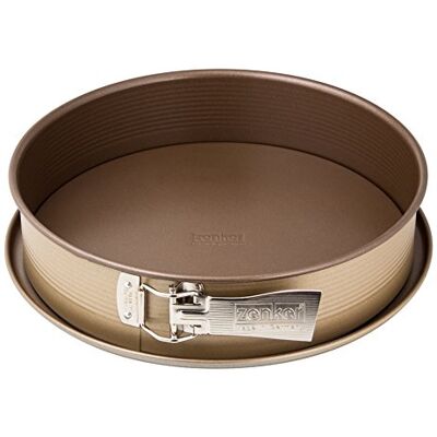 Zenker "Mojave Gold Springform med platt bas, rostfritt stål, guld/mahogon, 28 cm diameter Zenker "Mojave Gold Springform med platt bas, rostfritt stål, guld/mahogon, 28 cm diameter