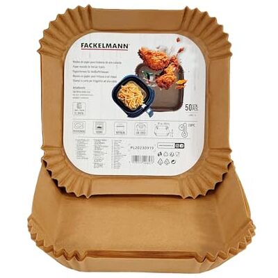 FACKELMANN Pappersbrickor för luftfritös, fyrkantigt Air Fryer-papper, non-stick och resistent upp till 230 ºC, tillbehör för luftfritös, 20 x 4,5 cm, lämplig för Cosori, Cecotec och mer, 100 st. FACKELMANN Pappersbrickor för luftfritös, fyrkantigt Air Fryer-papper, non-stick och resistent upp till 230 ºC, tillbehör för luftfritös, 20 x 4,5 cm, lämplig för Cosori, Cecotec och mer, 100 st.