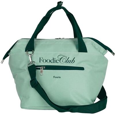 FISURA Termisk matväska original "Foodie Club" grön 9 l matväska med justerbar rem isolerad lunchlåda lunchlåda 26 x 20 x 25 cm FISURA Termisk matväska original "Foodie Club" grön 9 l matväska med justerbar rem isolerad lunchlåda lunchlåda 26 x 20 x 25 cm