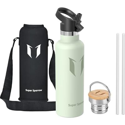 Super Sparrow Vattenflaska 750ml Rostfritt Stål Metallflaska Termos Standard Mun Giftfri BPA-Fri Perfekt Som Sportflaska 2 Lock Super Sparrow Vattenflaska 750ml Rostfritt Stål Metallflaska Termos Standard Mun Giftfri BPA-Fri Perfekt Som Sportflaska 2 Lock