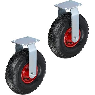Relaxdays Set med 2 möbelhjul, belastning 120 kg, däck 3,00–4, robust, stålplåt, valfri färg Relaxdays Set med 2 möbelhjul, belastning 120 kg, däck 3,00–4, robust, stålplåt, valfri färg