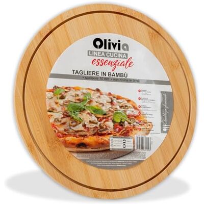 IPEA Rund skärbräda i trä för pizza, ost, salami 28 cm multifunktionell cirkulär skärbräda för skärning och servering av aptitretare, bröd och grönsaker i köket eller restaurangen tallrik - IPEA Rund skärbräda i trä för pizza, ost, salami 28 cm multifunktionell cirkulär skärbräda för skärning och servering av aptitretare, bröd och grönsaker i köket eller restaurangen tallrik -
