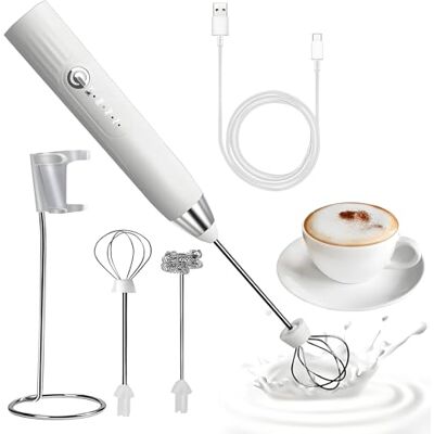 EBUYFIRE Elektrisk mjölkskummare stav USB-laddningsbar 3 justerbara, 2 vispar, stativ shaker elektrisk mjölkskummare för latte, kaffe, matcha, cappuccino, mjölk frotte för hem och kontor EBUYFIRE Elektrisk mjölkskummare stav USB-laddningsbar 3 justerbara, 2 vispar, stativ shaker elektrisk mjölkskummare för latte, kaffe, matcha, cappuccino, mjölk frotte för hem och kontor